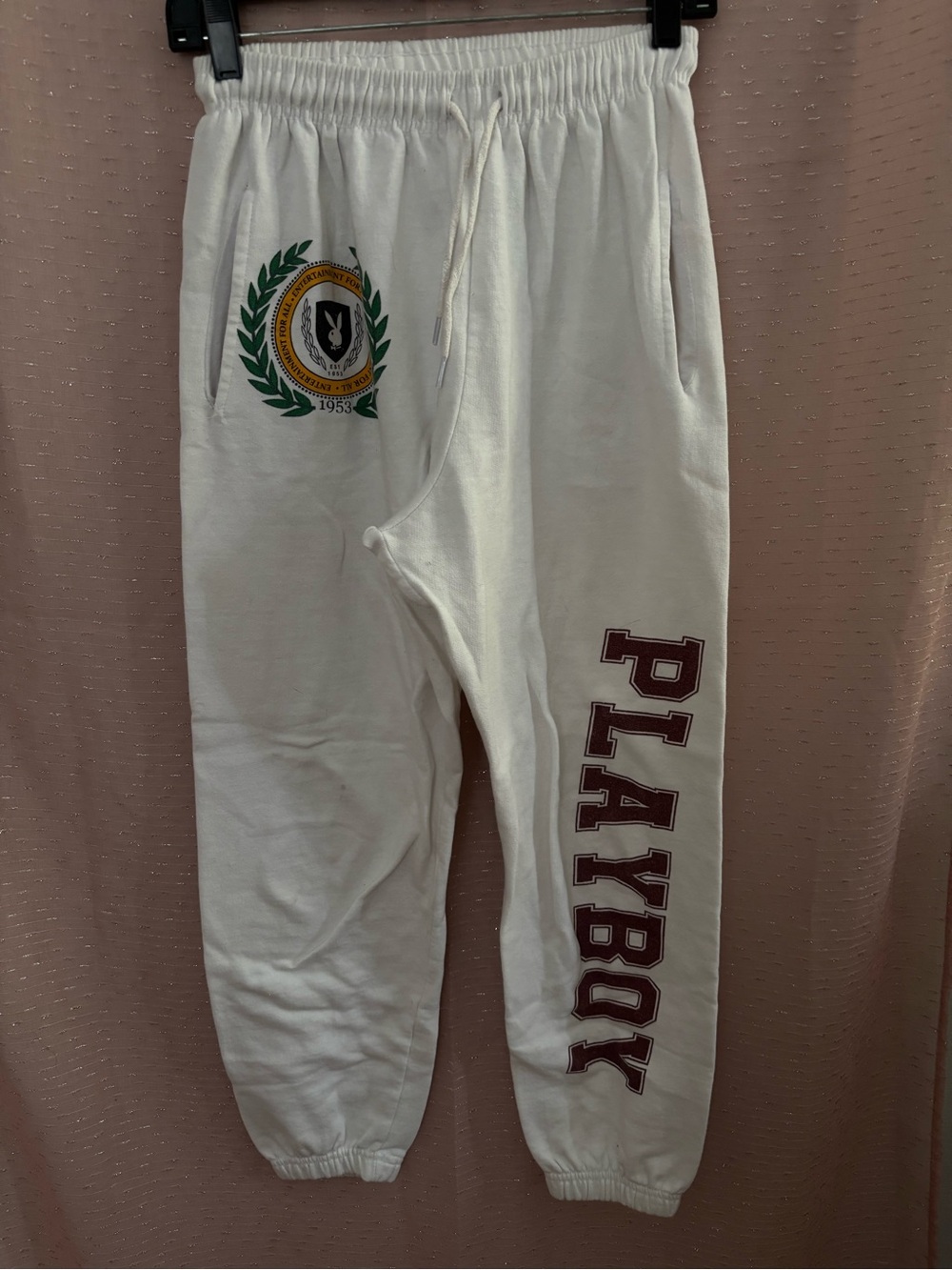 Traffic White Sweatshirt with Black Playboy Logo